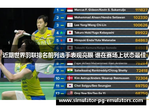 近期世界羽联排名前列选手表现亮眼 谁在赛场上状态最佳